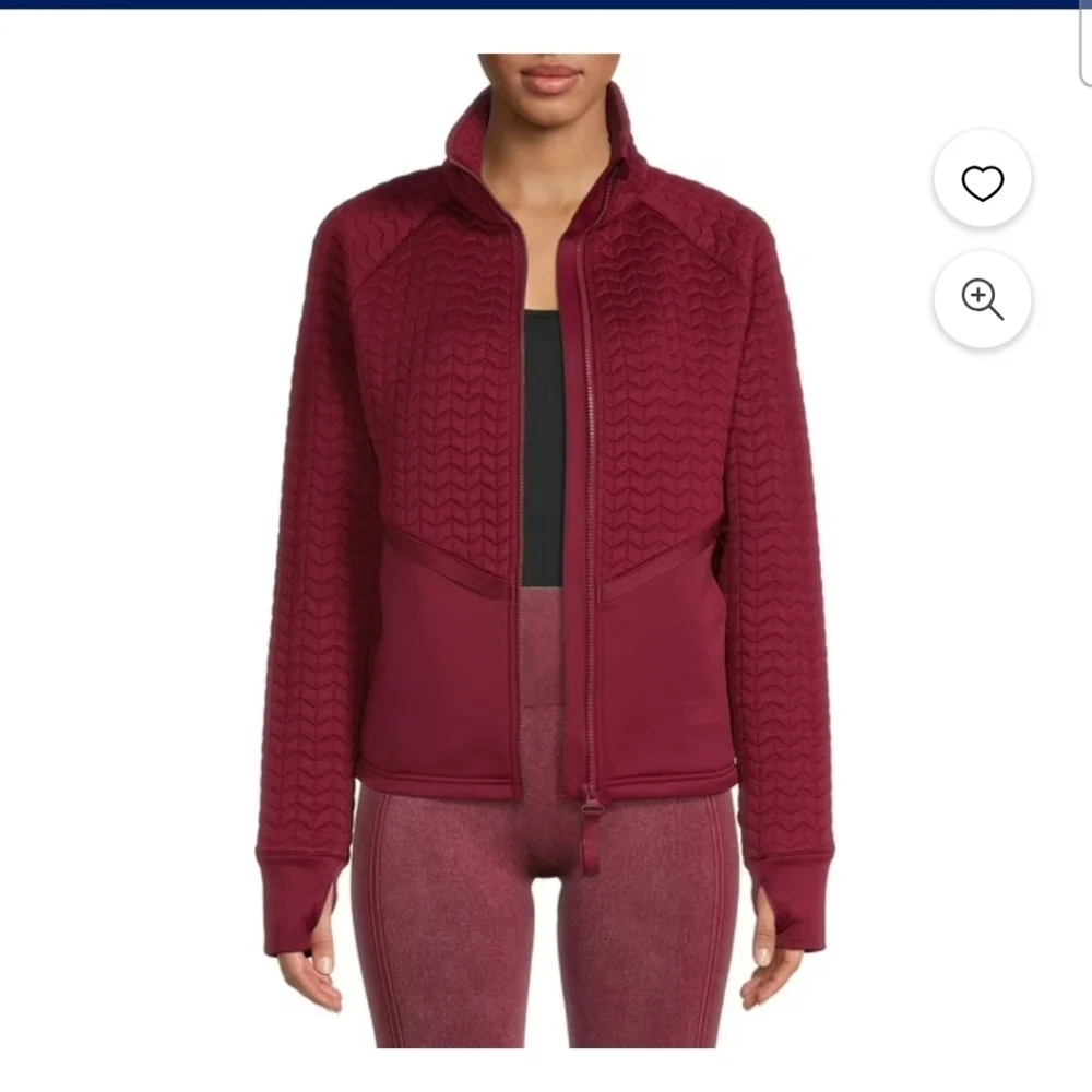Avia Womems Maroon Quilted Warm Up Cool Down Jacket. Size S (4-6)